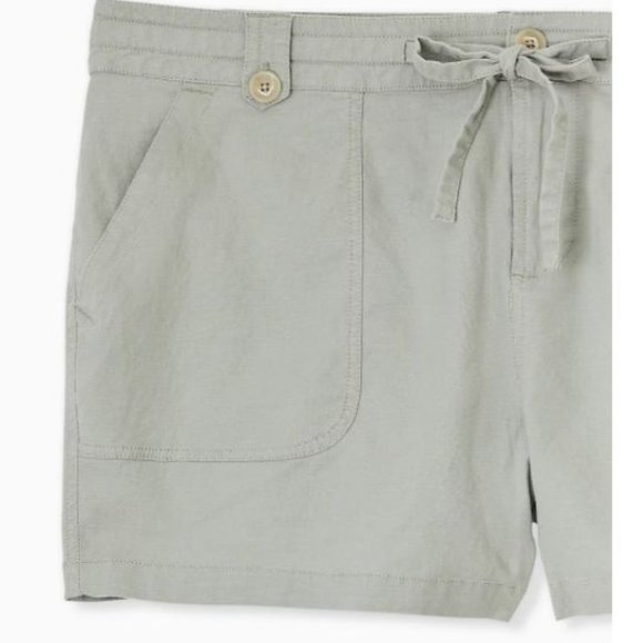 Torrid Size 16 Drawstring Shorts  Linen Sage Green - Picture 3 of 5